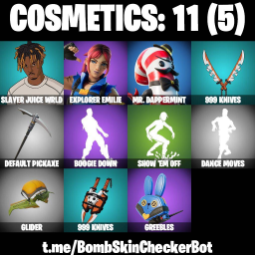 ❤️3 SKINS❤️SLAYER juice wrldEXPLORER ❤️emilieMR.DAPPERMINT ❤️❤️999 FACAS❤️PODE JOGAR EM PSN,xbox,pc,NINTENDO,MOBILE❤️0 vbucks❤️ACESSO TOTAL AO❤️ E-MAIL 0